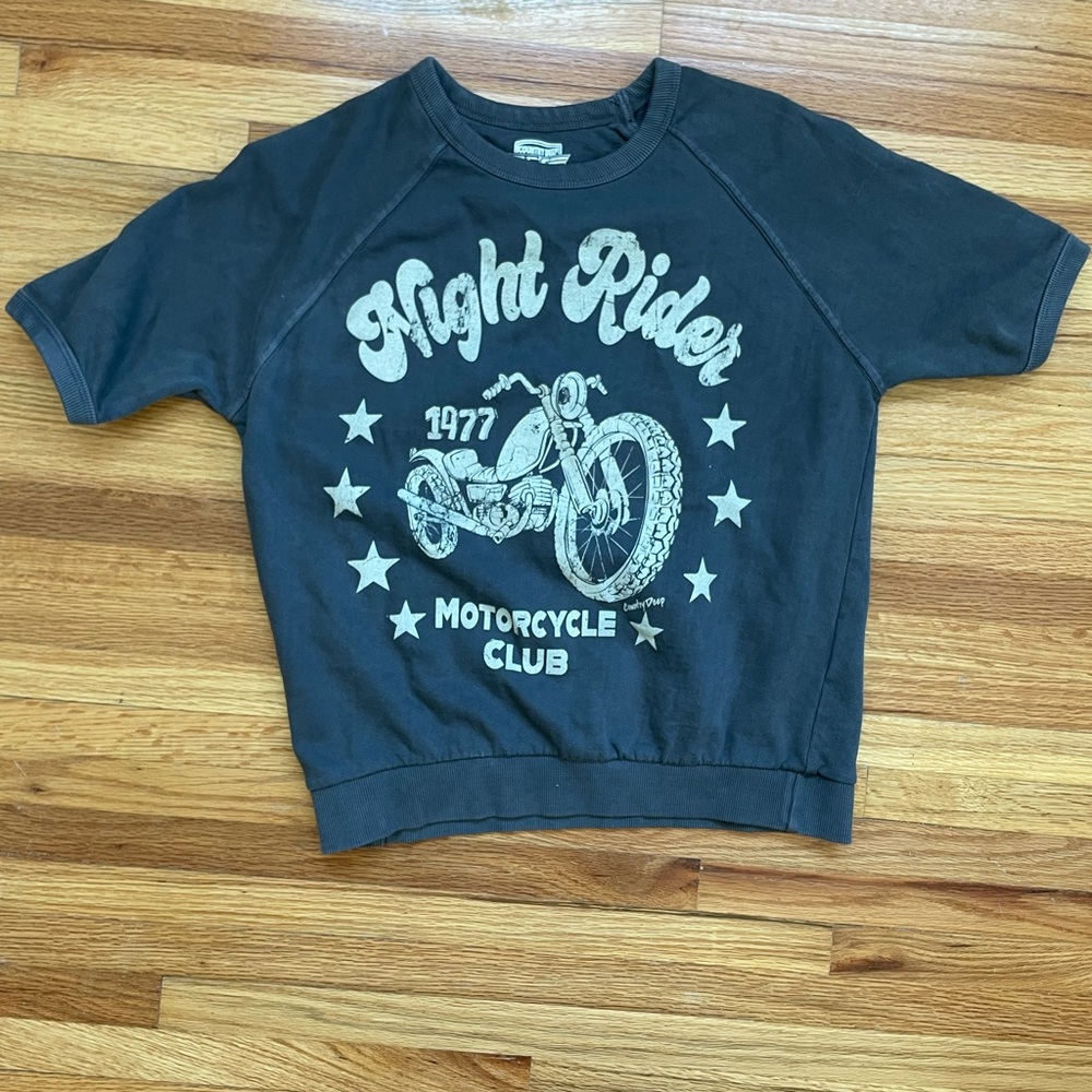 Black Sweater Tee w/ Motorcycle-Night Rider by Country Deep